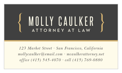 Represent you and your business in a professional manner by utilizing our Attorney Brackets Business Cards.