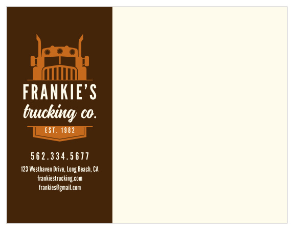 The clean-cut truck graphic and classic typography give this Big Rig Business Stationery a dynamic and professional look.