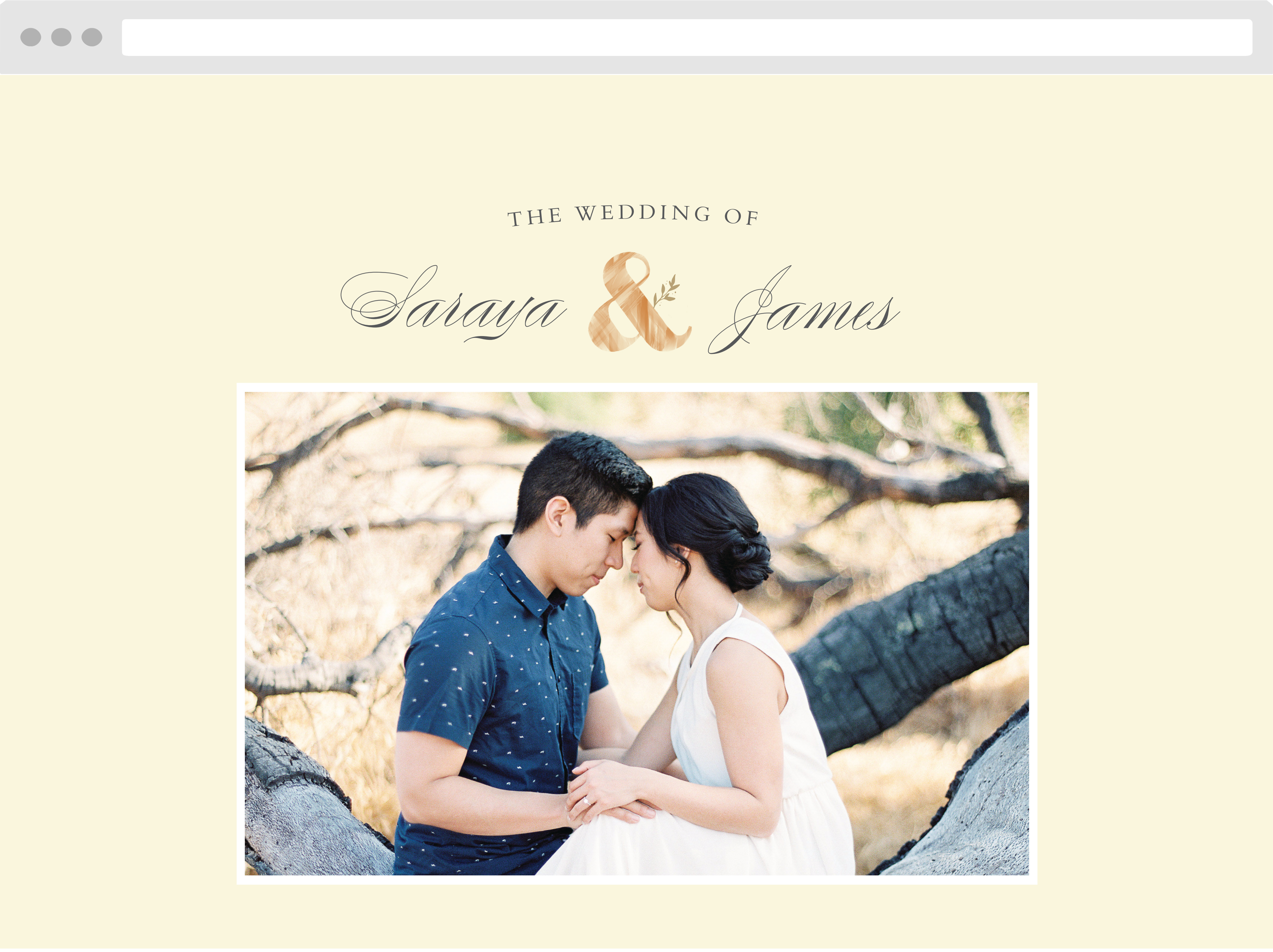 Rustic Ampersand Wedding Website
