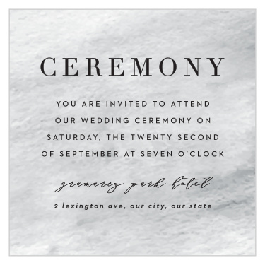 Bring together your closest friends and family with the Luxe Watercolor Ceremony Cards!