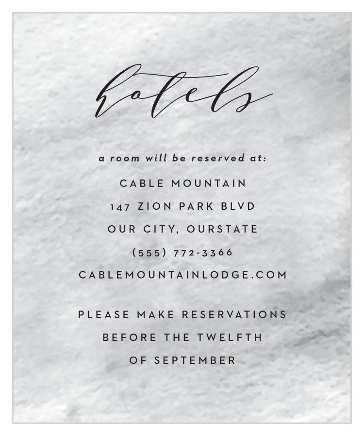 Luxe Watercolor Accommodation Cards