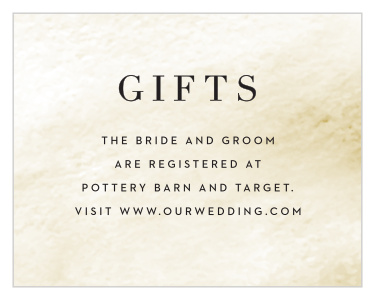 Get exactly what you want and need with the Luxe Watercolor Registry Card!