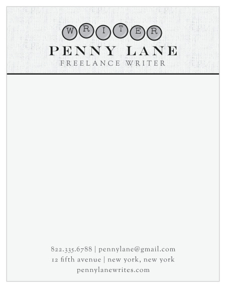 Showcase your every written word with the beautiful frame that is our Textured Typewriter Stationery. Borrowing from the design of the business cards by the same name, each page of this stationery features your professional contact details alongside plenty of space for your correspondence.