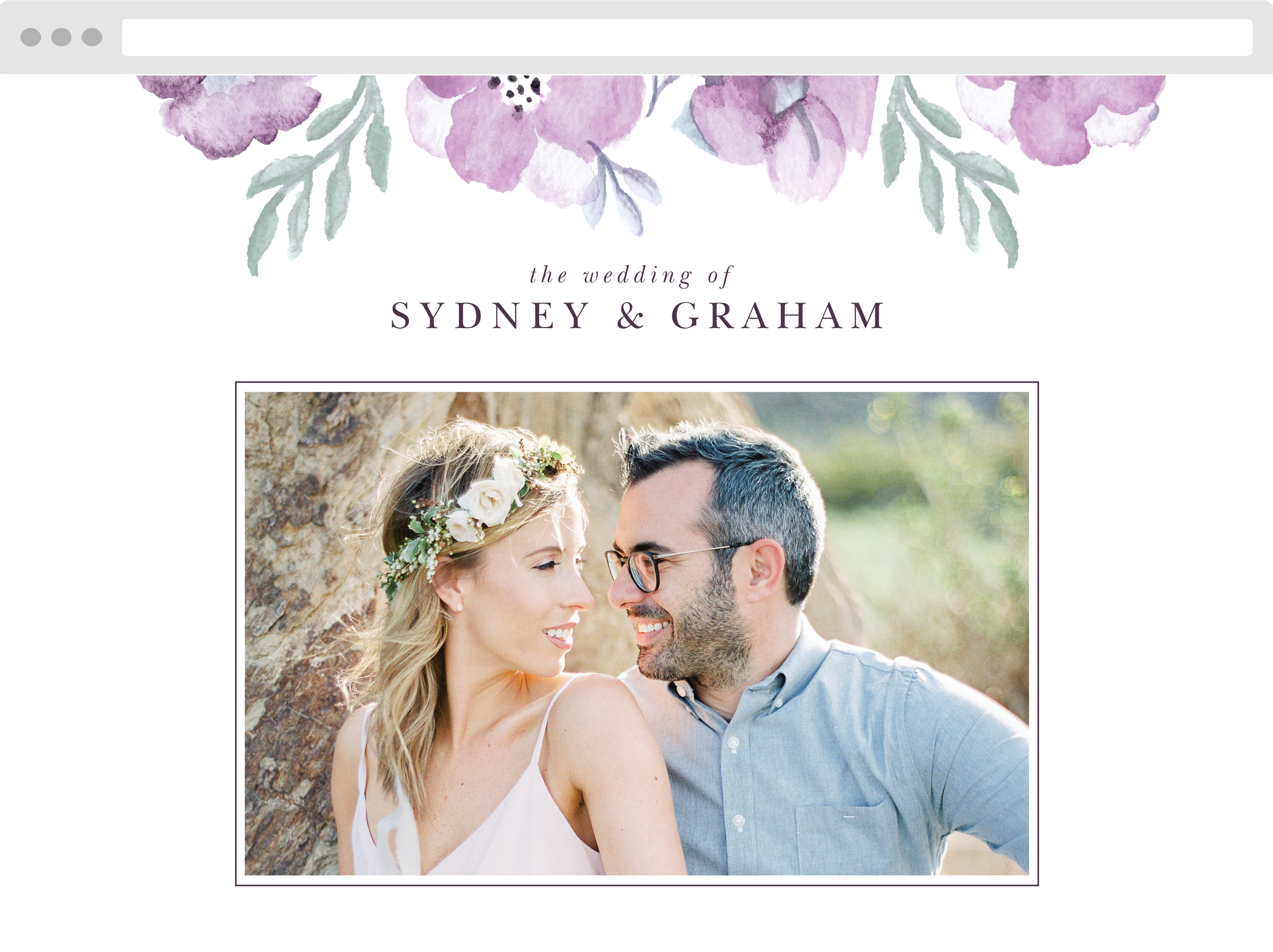 Mauve Medley Wedding Website