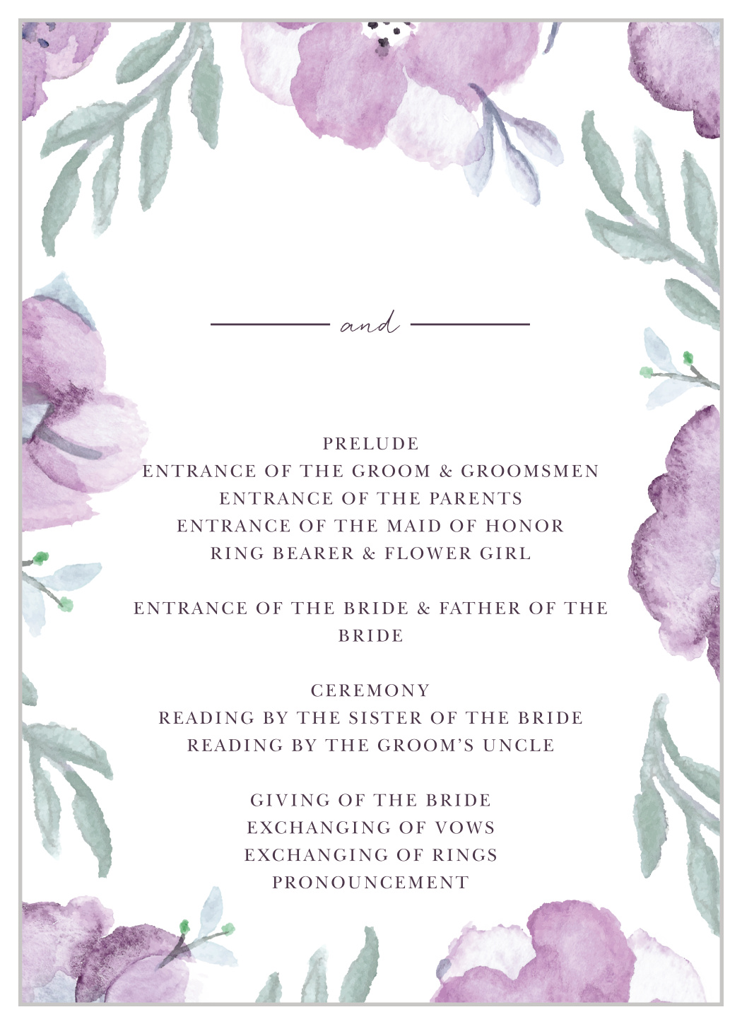 Mauve Medley Wedding Programs