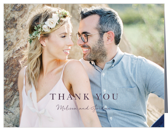 Send along a beautiful engagement or wedding photo with your Mauve Medley Wedding Thank You Cards.