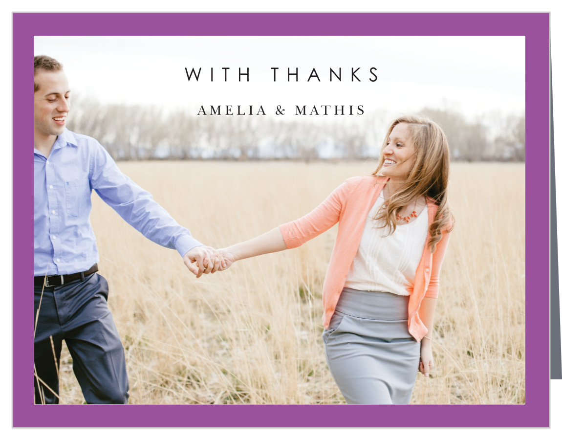 Mauve Florals Wedding Thank You Cards