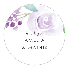 The Mauve Florals Wedding Sticker is a creative way to show your gratitude to your guests for helping make your wedding day special.