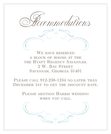 Make things too easy for your guests by providing them with this fully customizable Accommodation card.