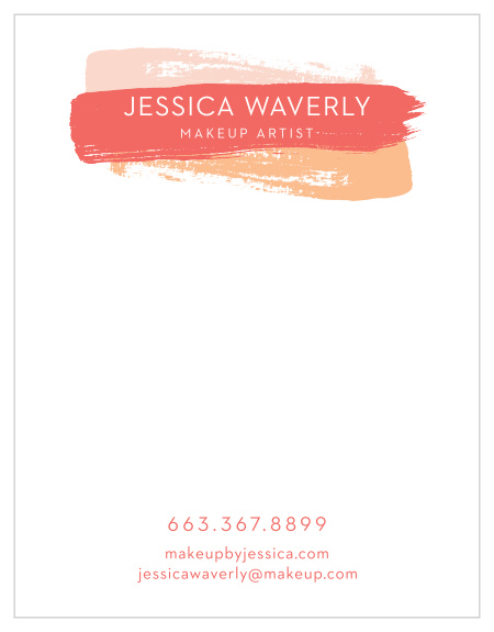 Leave detailed notes for your clients with our Makeup Strokes Stationery! 
