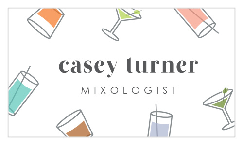 Our Mixologist Glasses Business Cards help you promote yourself in a fun and modern way!