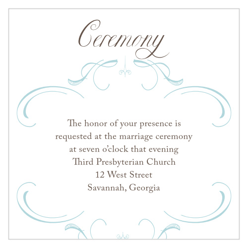 Invite your guests to your ceremony with this ceremony card.