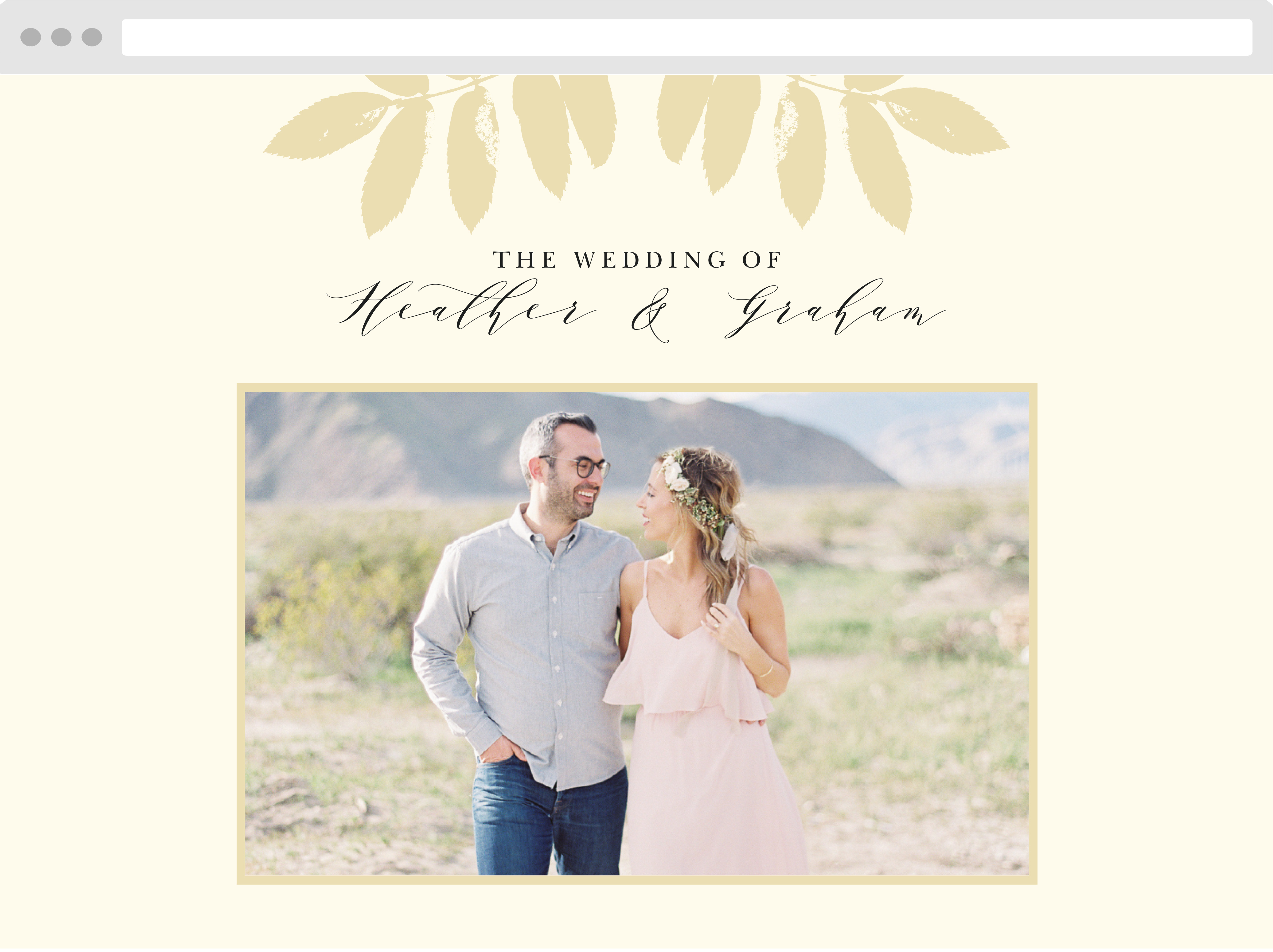 Gilded Leaf Wedding Website