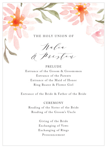 Make sure your guests catch every single moment of your wedding ceremony with our Daisy Festival Wedding Programs!