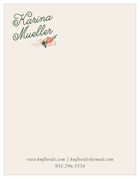 Add on the perfect touch to your handwritten notes to clients with our Florist Grid Business Stationeries.
