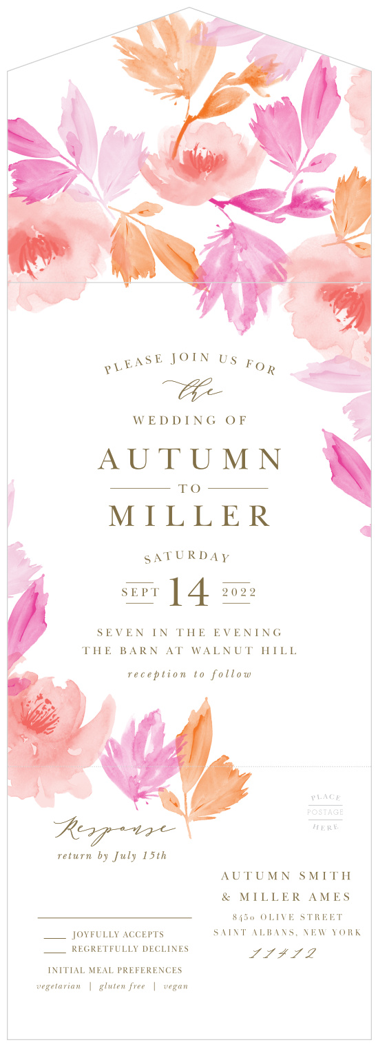 Your guests will adore the Water Rose Seal & Send Wedding Invitations once they receive them.