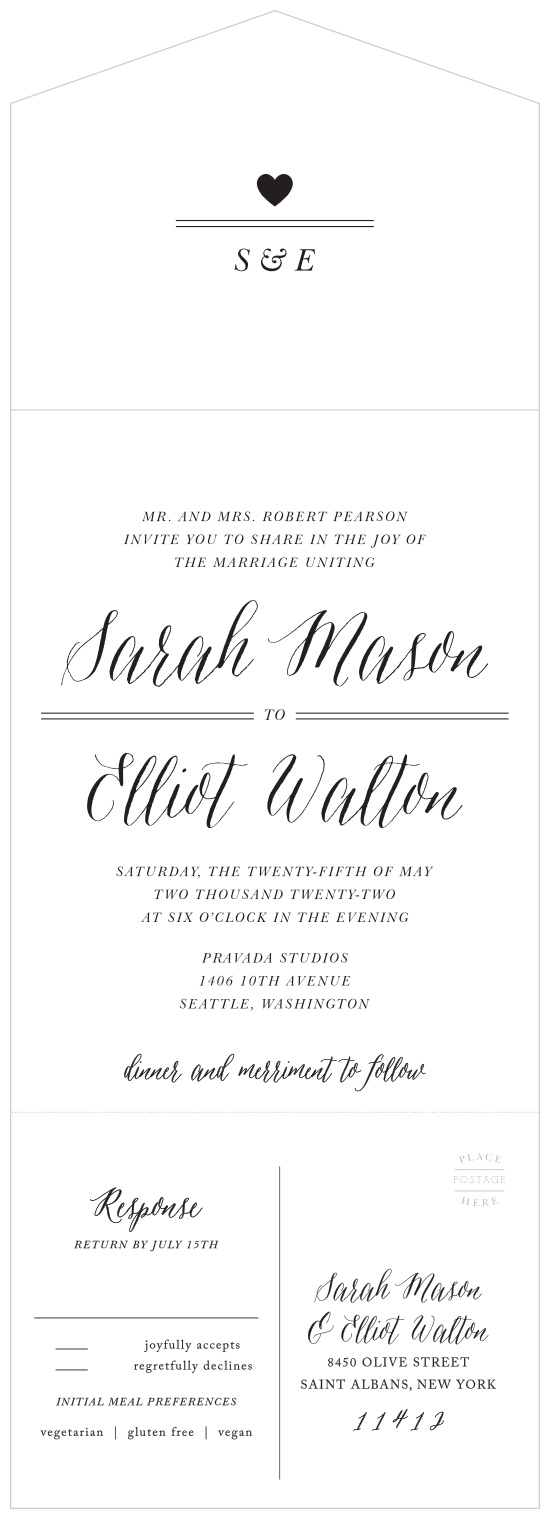 Modern Chic Black and White Wedding Invitation Suite — Wedding Invitations  + Stationery - Funky Olive Design