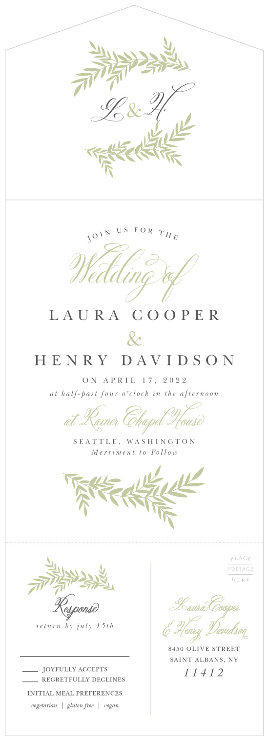 Enjoy the company of your friends and family when you use our Blissful Boughs Seal & Send Wedding Invitations to invite them.
