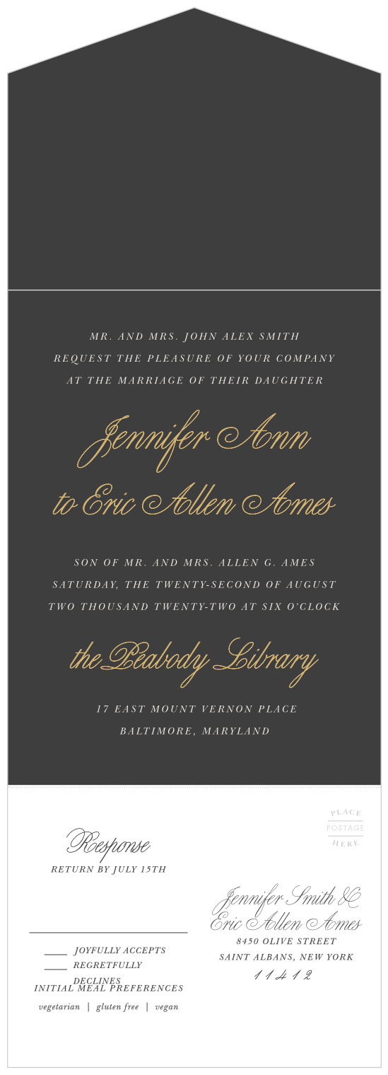 Clean and concise, our Modern Forever Seal & Send Wedding Invitations it puts you and your partner as the focus.