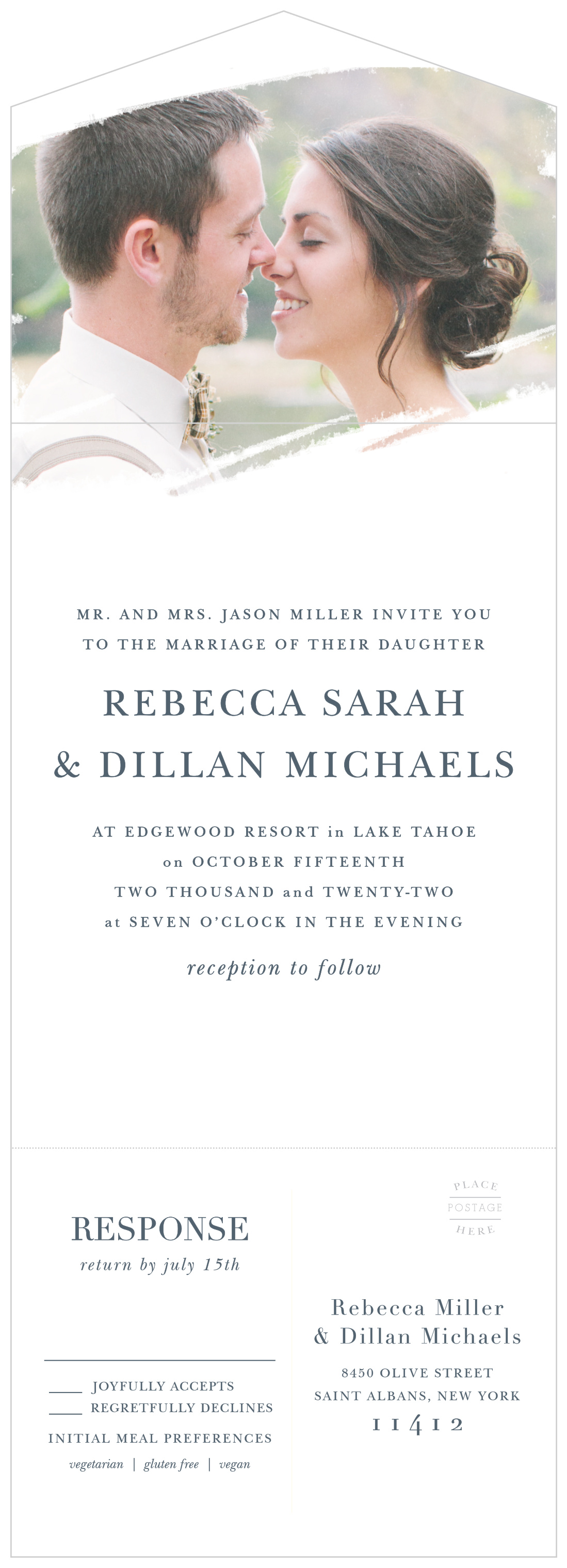 Brushstroke Bliss Seal & Send Wedding Invitations