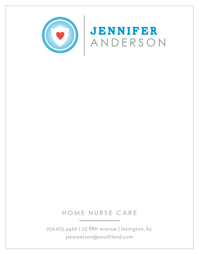 Turn every piece of correspondence into something that properly represents your reputation with our Insurance Shield Business Stationery. Your company name tops the page alongside a simple emblem, their flashes of blue matching your name below and standing out brightly against the sheer white background. With the rest of your details in a simple light-gray for easy reading, these pages are perfect for your daily use.
