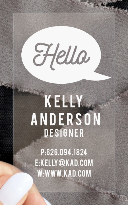 Hello Bubble Clear Business Cards