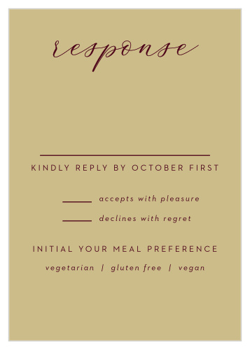 Our Redwood Forest Response Cards allow you to easily get a headcount for your wedding and be able to plan things out accordingly!