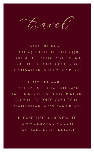 Our Redwood Forest Direction Cards ensure that no one gets lost navigating to your amazing wedding venue!