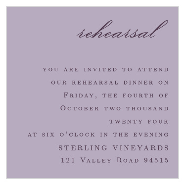 Bring together your closest friends and family with our Lilac Wildflowers Rehearsal Cards!