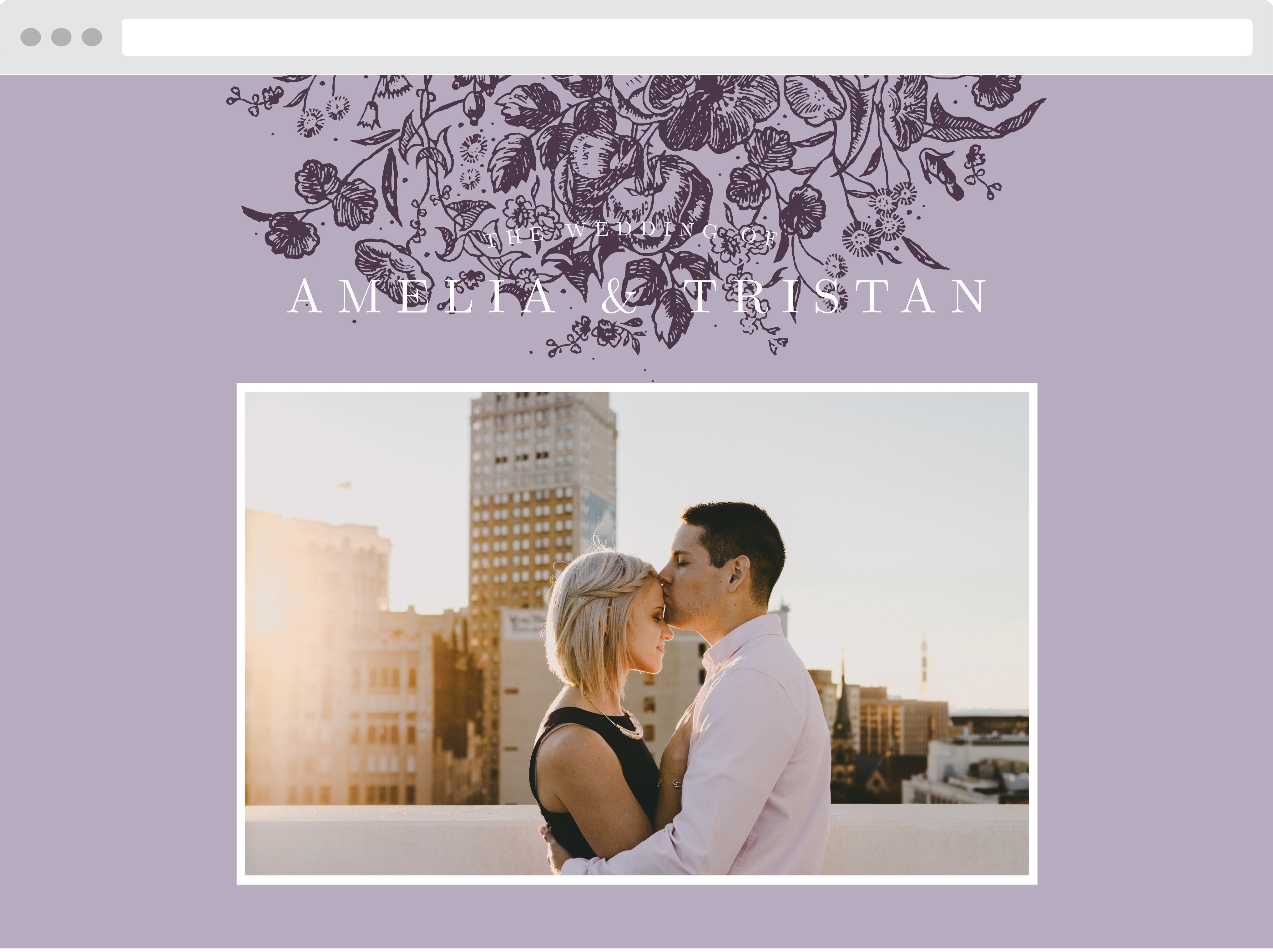 Lilac Wildflowers Wedding Website