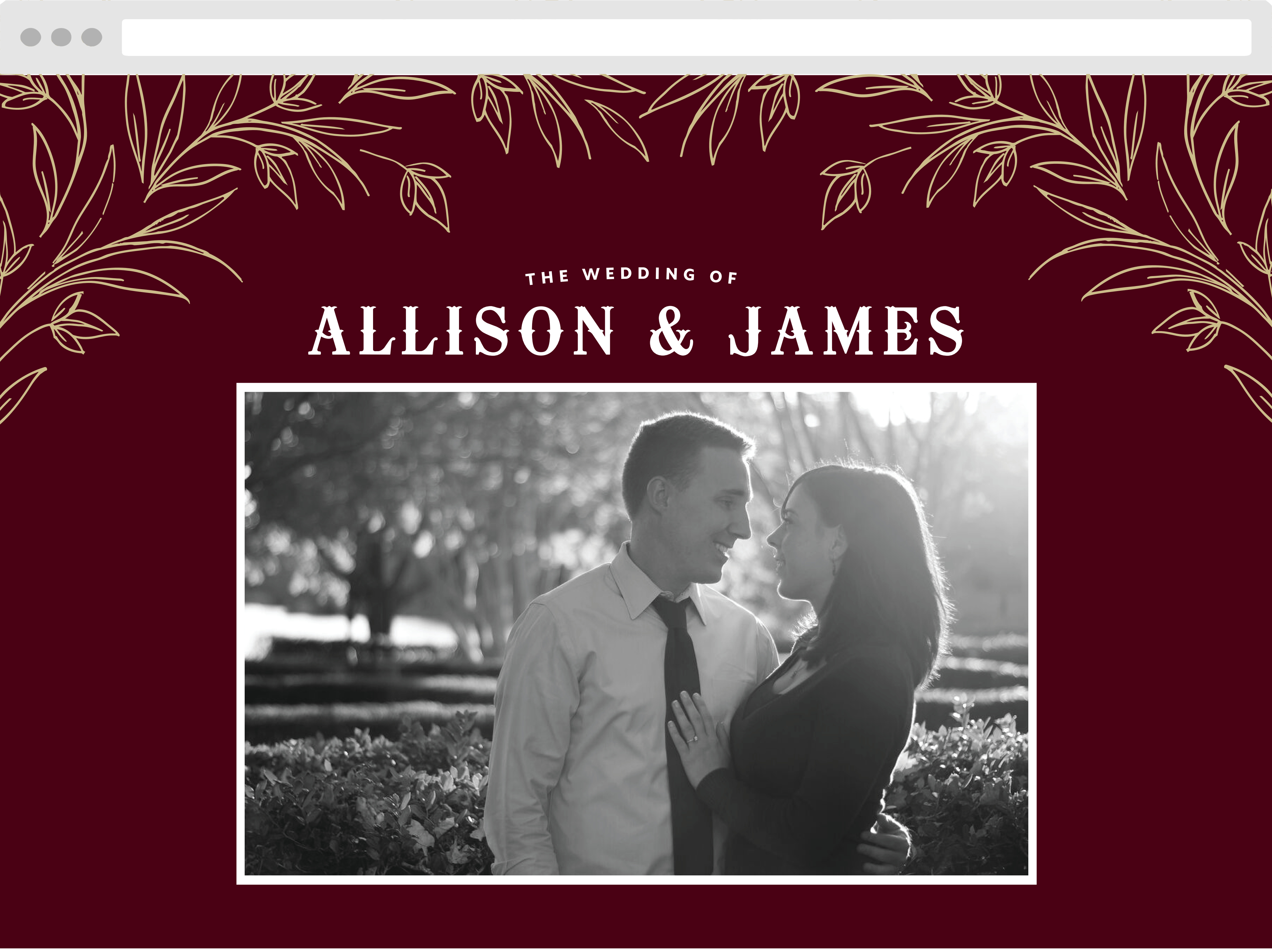Redwood Forest Wedding Website
