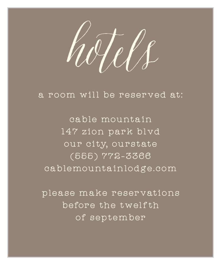 Wildflower Ampersand Accommodation Cards