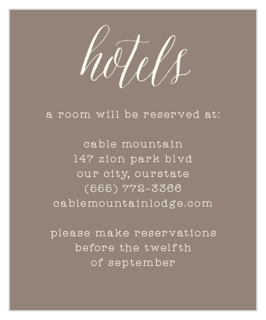 Provide your best local recommendations on the stunning backdrop of our Wildflower Ampersand Accommodation Cards. Elegant calligraphy titles the page in white, matching the typography below and standing out sharply against the bronze background for an easy-to-read message.