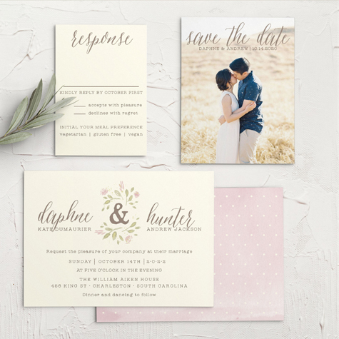 Wildflower Ampersand Wedding Invitations