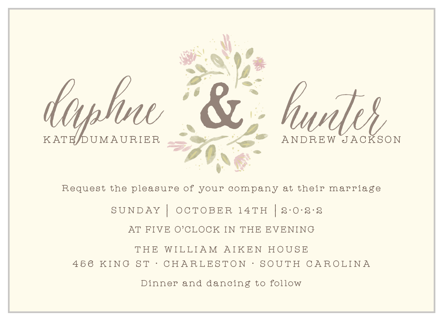 Wildflower Ampersand Wedding Invitations