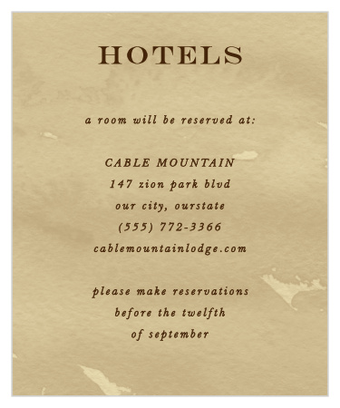 The mottled background of our Leaves of Fall Accommodation Cards gives the cards a vintage, rustic feel.