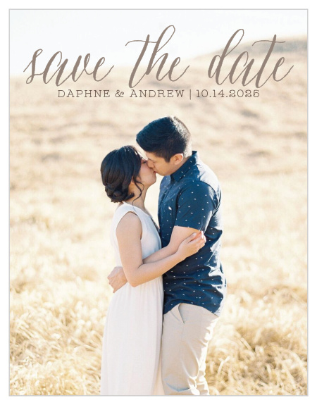 Grey Save the Date Cards for Weddings