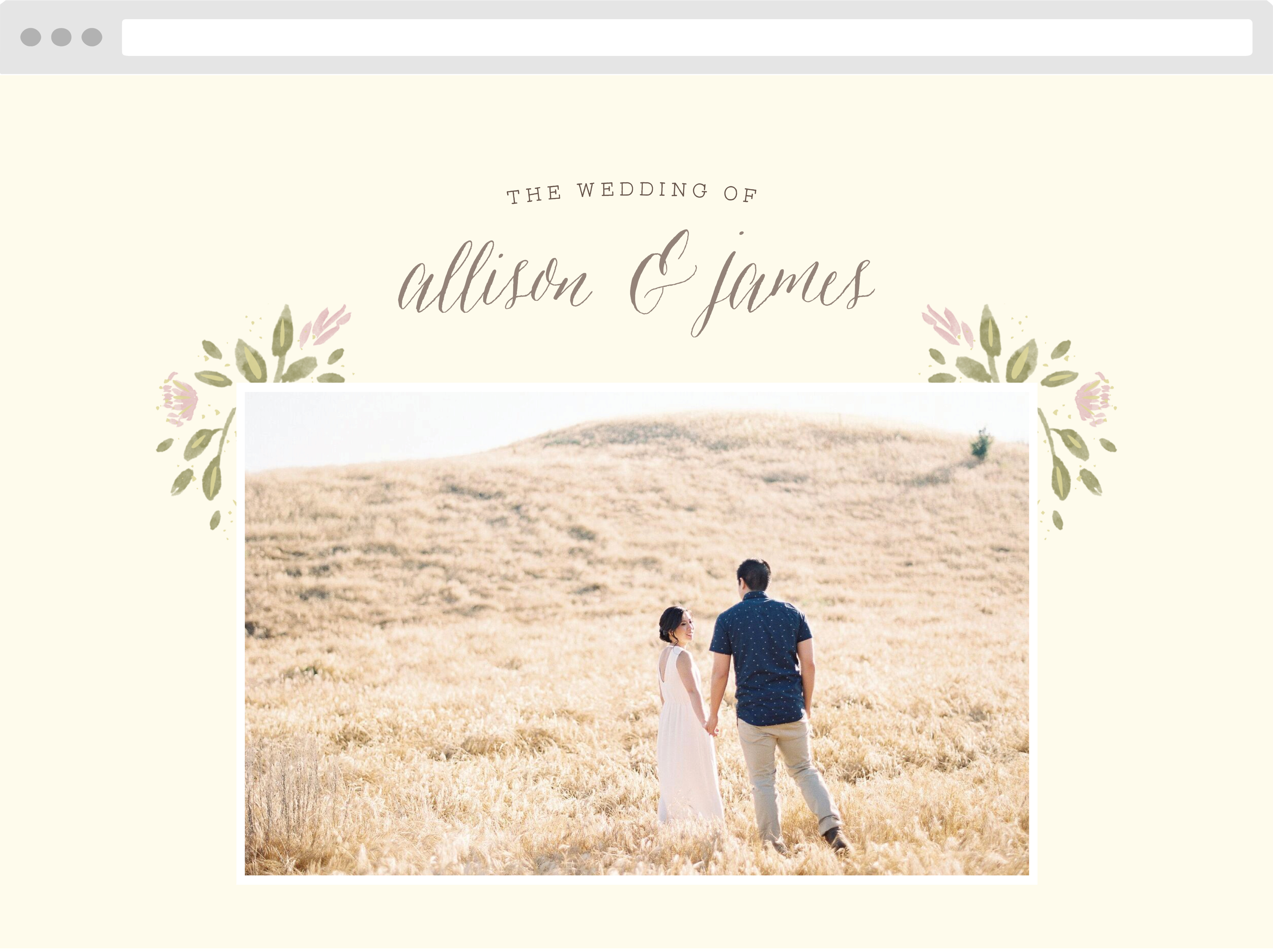 Wildflower Ampersand Wedding Website