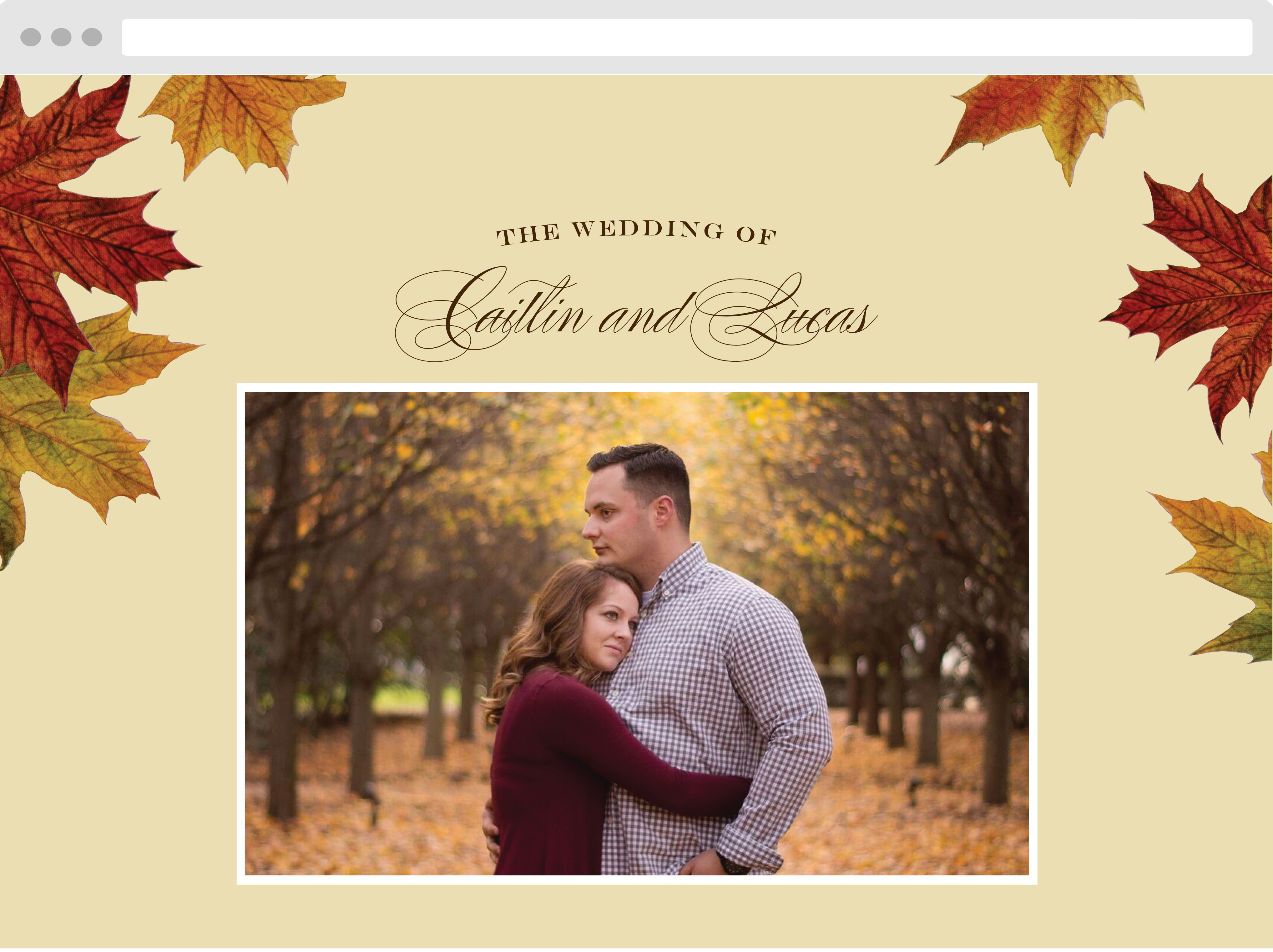 Leaves of Fall Wedding Website