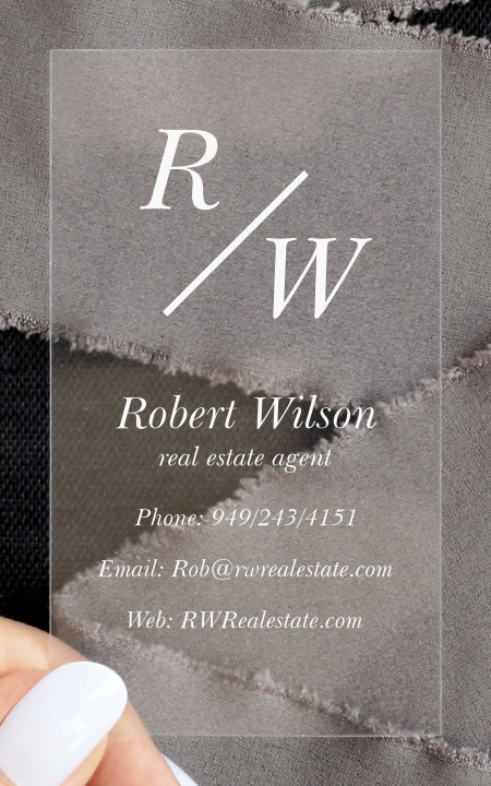 Classy Initials Clear Business Cards