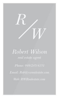 Represent your real estate agency in a professional way with our Classy Initials Clear Business Cards.