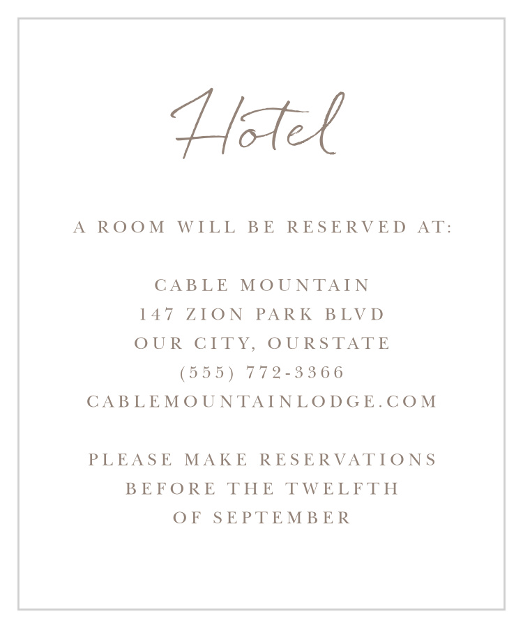 Watercolor Pines Accommodation Cards