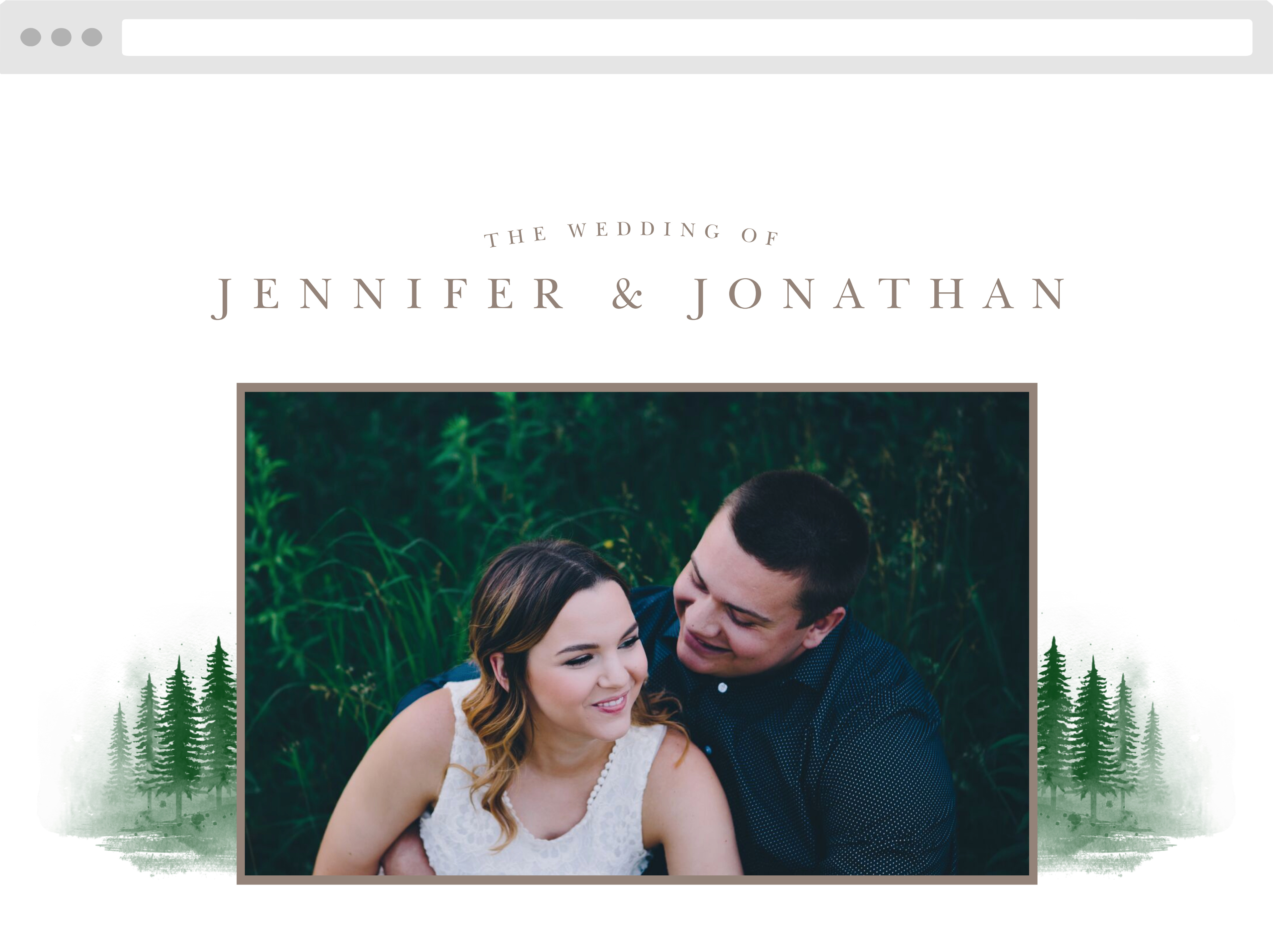Watercolor Pines Wedding Website