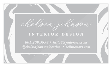 Our Elegant Marble Clear Business Cards feature a flowing frame of marble around your name and business details.