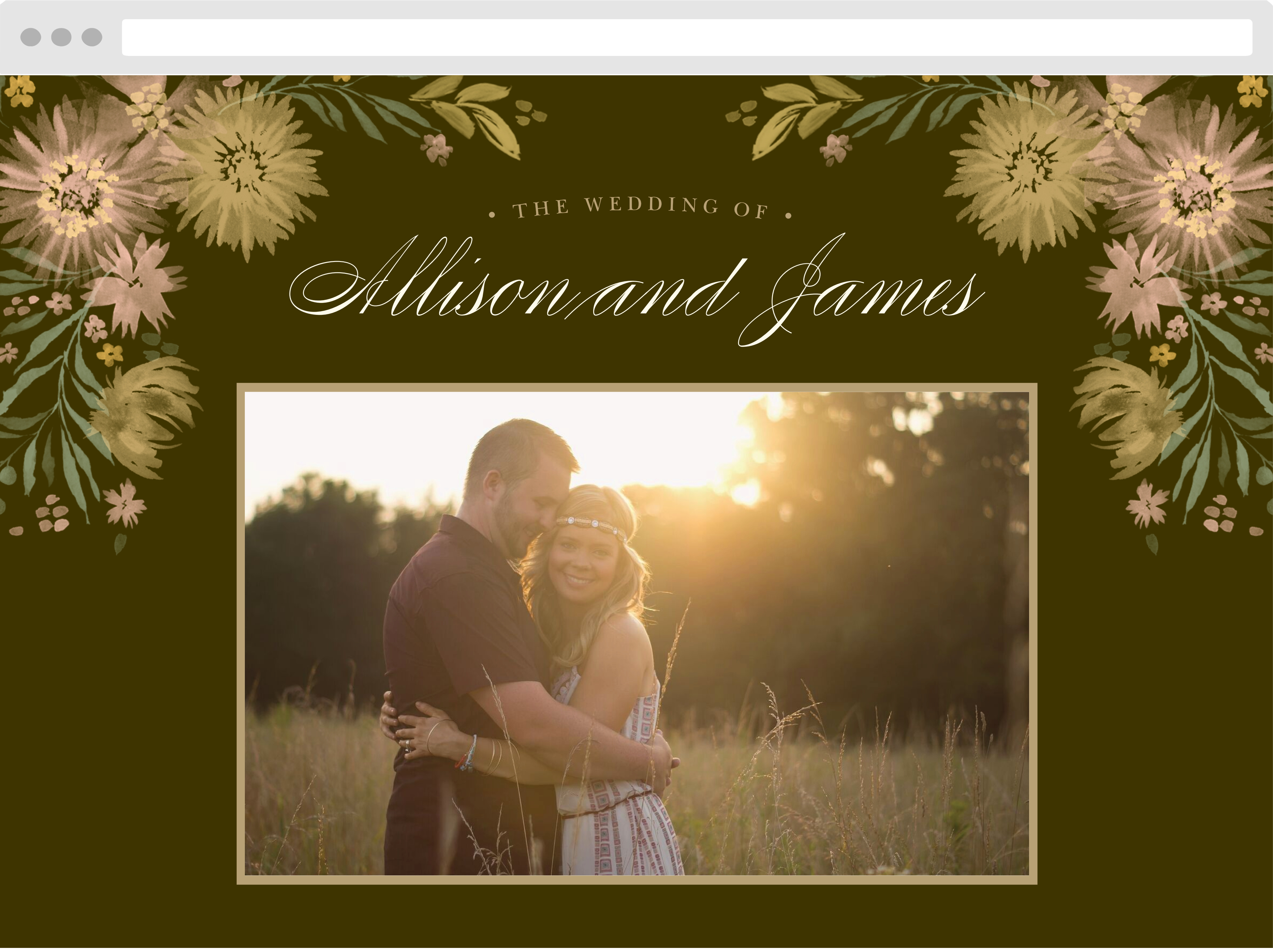 Mountain Wildflowers Wedding Website