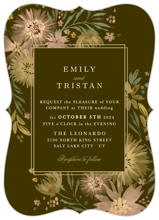 Celebrate your blooming love with our Mountain Wildflowers Wedding Invitations.