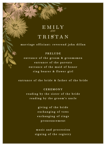 Make your wedding ceremony unforgettable with our Mountain Wildflowers Wedding Programs.