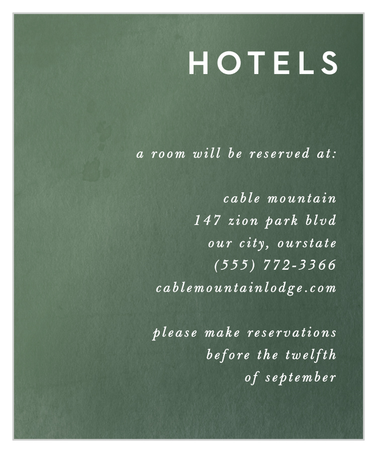 Forest Watercolor Accommodation Cards