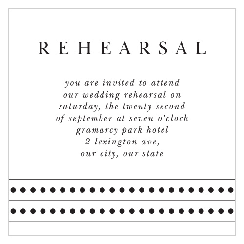 Bring family and friends together the night before with our Chic Couple Rehearsal Cards to ensure your wedding goes off without a hitch!