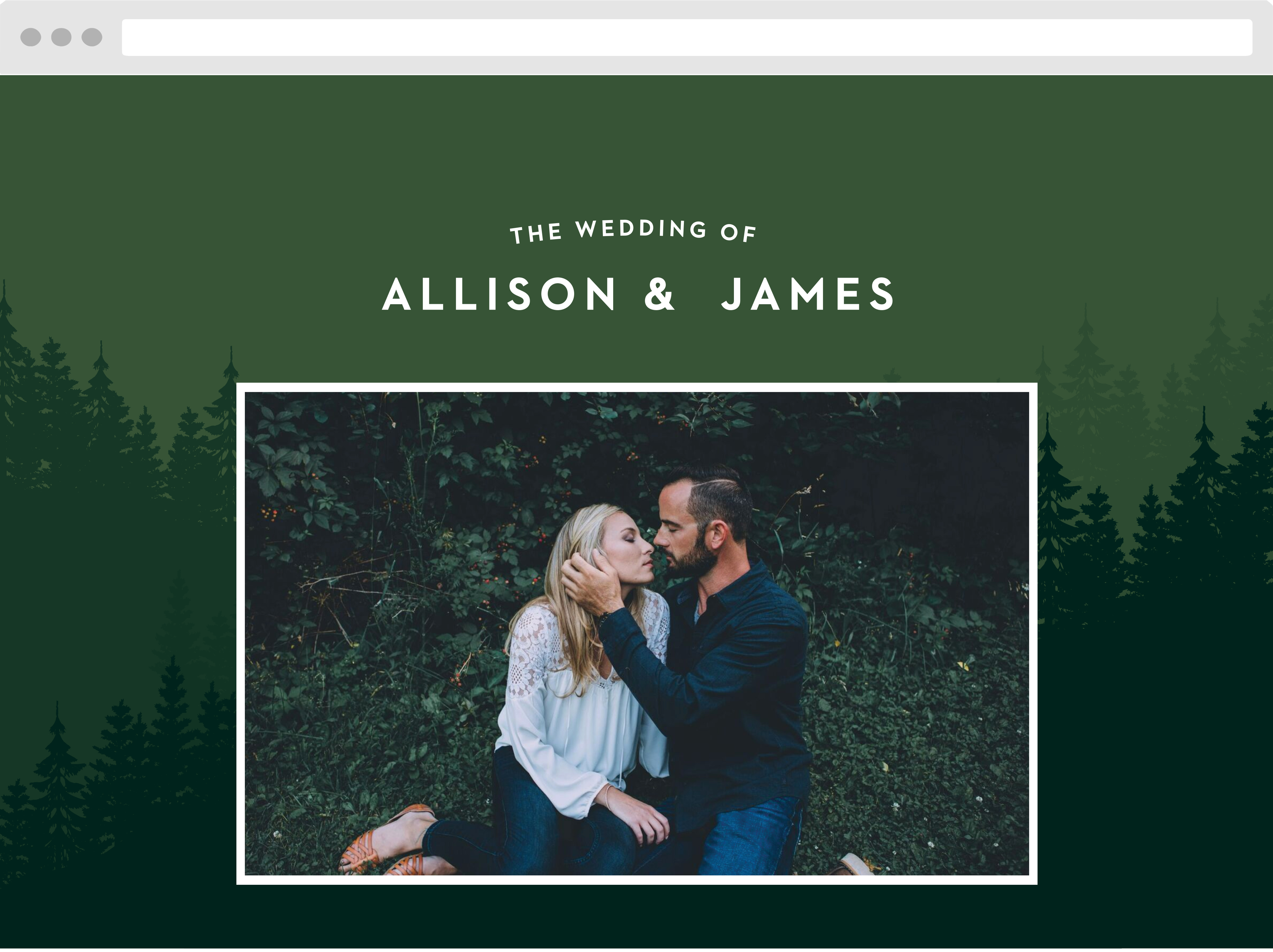 Forest Watercolor Wedding Website